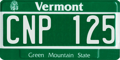 VT license plate CNP125