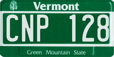 VT license plate CNP128