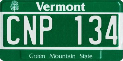 VT license plate CNP134