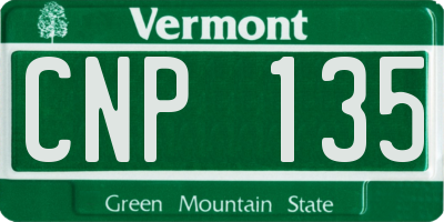 VT license plate CNP135