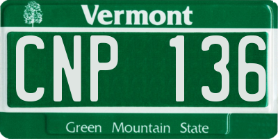 VT license plate CNP136