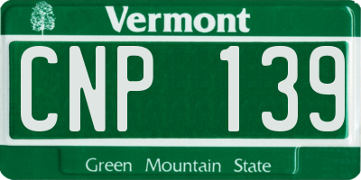 VT license plate CNP139