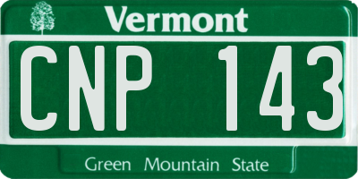 VT license plate CNP143