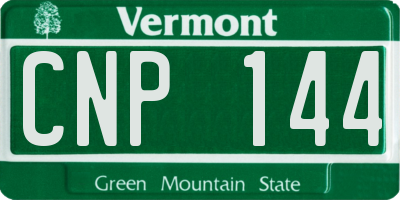 VT license plate CNP144