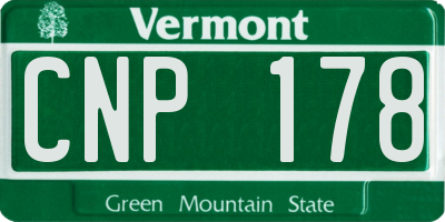 VT license plate CNP178