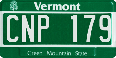 VT license plate CNP179