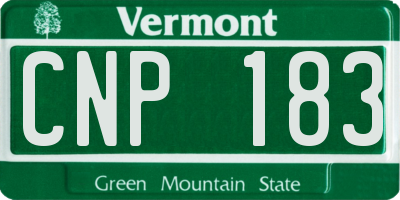 VT license plate CNP183