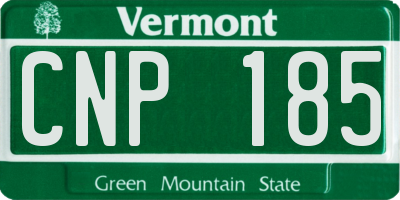 VT license plate CNP185