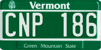 VT license plate CNP186