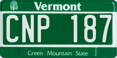 VT license plate CNP187