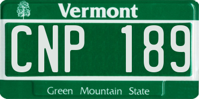 VT license plate CNP189