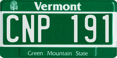 VT license plate CNP191