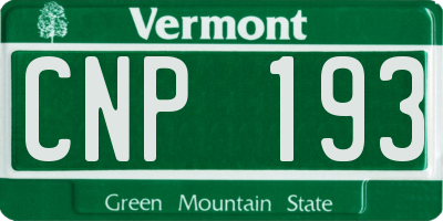 VT license plate CNP193