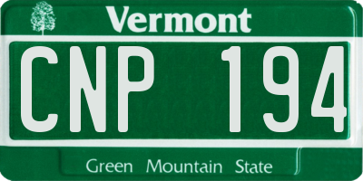 VT license plate CNP194