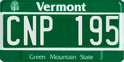 VT license plate CNP195