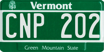 VT license plate CNP202