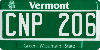 VT license plate CNP206