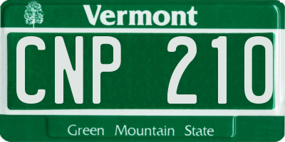 VT license plate CNP210