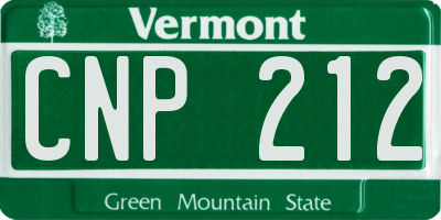 VT license plate CNP212