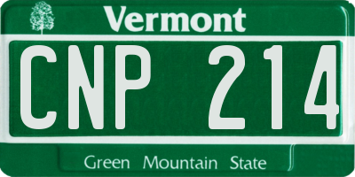 VT license plate CNP214