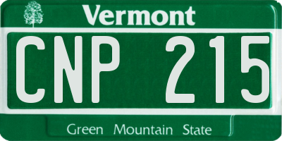 VT license plate CNP215