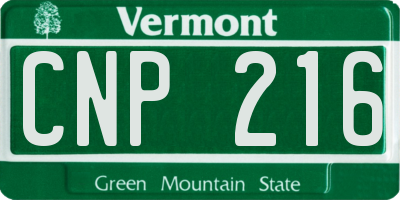 VT license plate CNP216