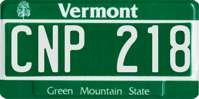 VT license plate CNP218