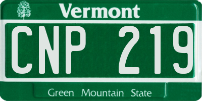 VT license plate CNP219