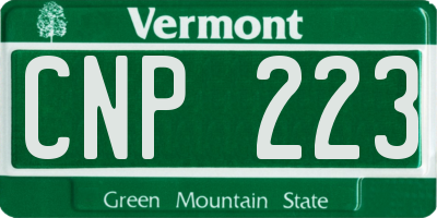 VT license plate CNP223