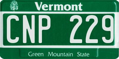 VT license plate CNP229