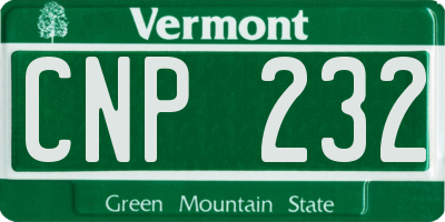 VT license plate CNP232