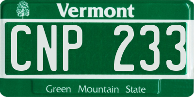 VT license plate CNP233