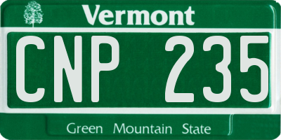 VT license plate CNP235