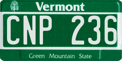 VT license plate CNP236