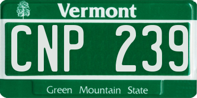 VT license plate CNP239