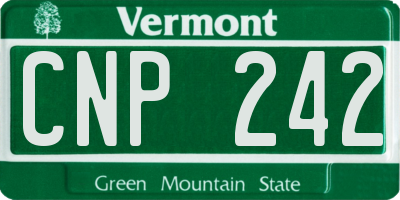 VT license plate CNP242