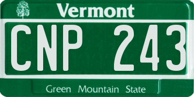 VT license plate CNP243