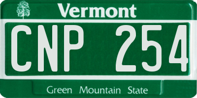 VT license plate CNP254