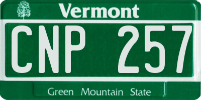 VT license plate CNP257
