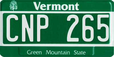 VT license plate CNP265