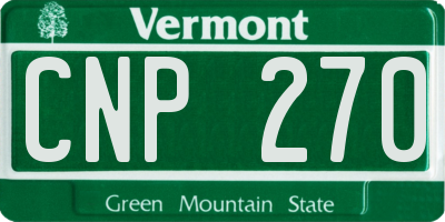 VT license plate CNP270