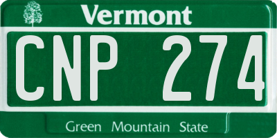 VT license plate CNP274