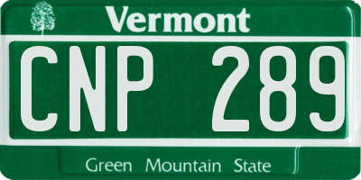 VT license plate CNP289
