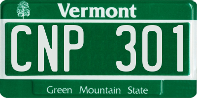 VT license plate CNP301