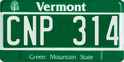 VT license plate CNP314