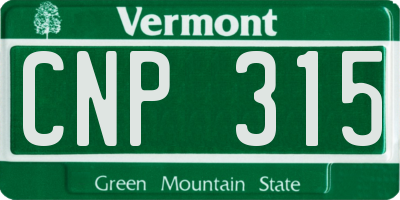 VT license plate CNP315