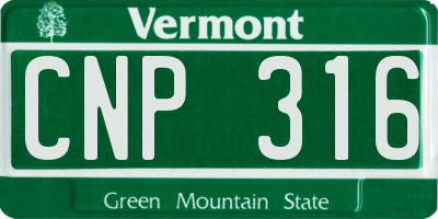 VT license plate CNP316