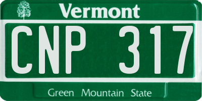 VT license plate CNP317