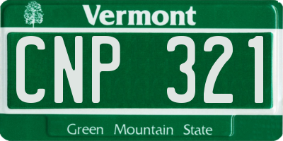 VT license plate CNP321