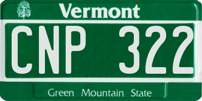 VT license plate CNP322